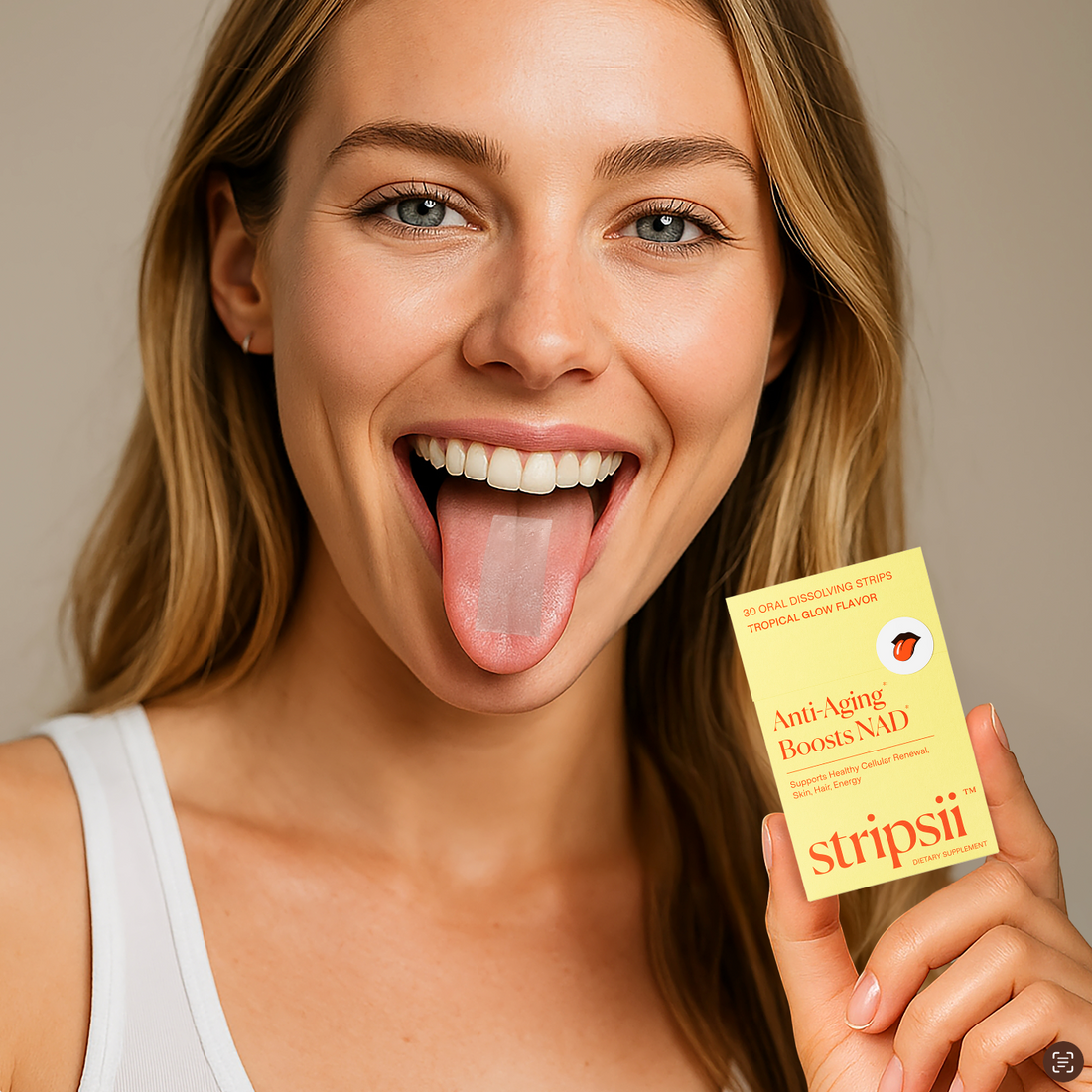 women's supplement hair skin nails beauty eat skincare tropical glow flavor haircare inside out tongue mouth melt oral strip fine lines wrinkles radiant strong hair regrowth easy gentle on stomach