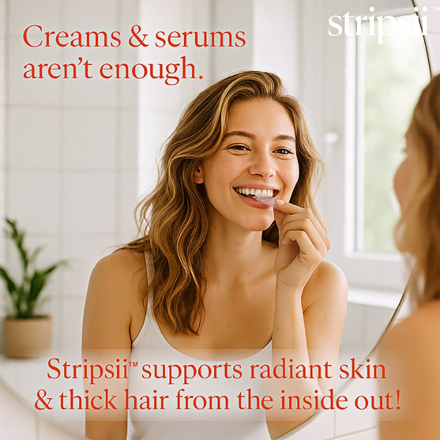 Stripsii supplement with biotin, marine collagen, resveratrol, hyaluronic acid, NAD