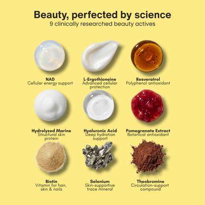 Stripsii™ Fast-Dissolving Beauty Supplement Strips – Hair, Skin & Nails Support with Marine Collagen, NAD, Biotin & More