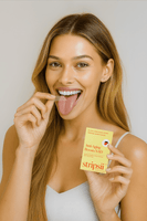 Anti-aging beauty supplement with collagen, NAD, and biotin. Sugar-free oral strips for glowing skin and hair growth support.